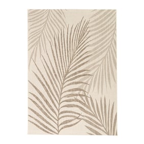 Tapis d'extérieur en jute - Nomad Leaves Crème - sfeer