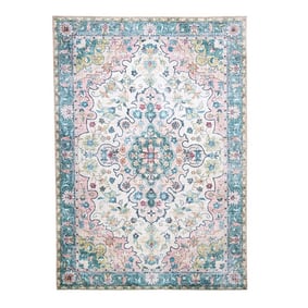 Tapis vintage - Lily Oriental Bleu/Rose - product