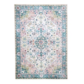 Tapis vintage - Lily Oriental Bleu/Rose - sfeer