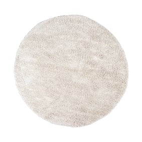 Tapis rond à poils longs - Lofty Crème/Blanc - product
