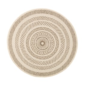 Tapis d'extérieur rond en jute - Nomad Aztec Crème - sfeer