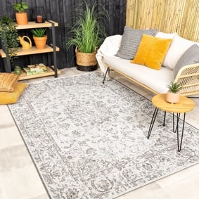 Tapis d'extérieur vintage - Victoria Oriental Gris
