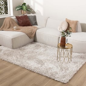 Tapis shaggy rond - Blaze Beige/Gris