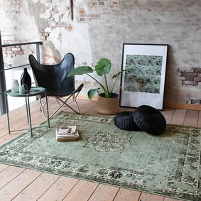 Tapis vintage - Wonder Vert/Noir