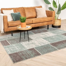 Tapis patchwork - Spring Vert/Gris