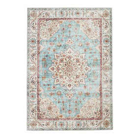 Tapis d'extérieur vintage - Santo Medallion Bleu Clair - sfeer