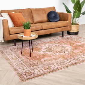 Tapis vintage - Spring Medaillon Terra/Crème