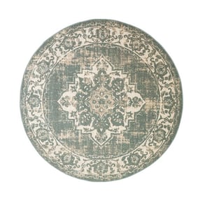 Tapis vintage rond - Spring Medaillon Vert/Crème - product