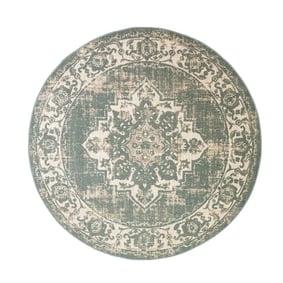 Tapis rond vintage - Spring Medallion Vert/Crème - sfeer