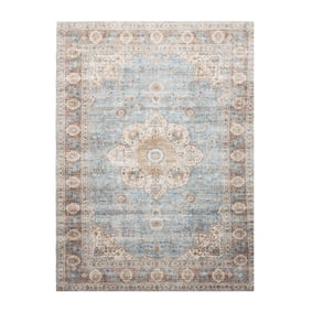 Tapis d'intérieur et d'extérieur - kairo Medallion Bleu Clair/Crème - sfeer