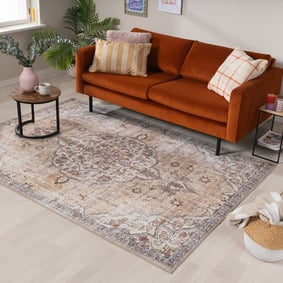 Tapis en viscose - Leyla Medaillon Taupe