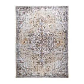 Tapis oriental - Leyla Medallion Taupe - sfeer