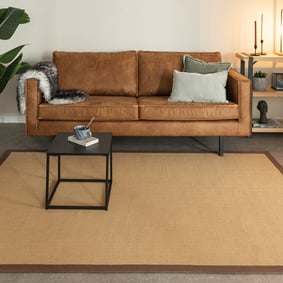 Tapis doux à poils courts - Tulum Border Marron - product