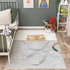 Tapis lavable pour enfant - Ravi Cat Multicolore