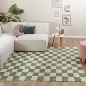 Tapis en coton - Gambit Vert/Blanc