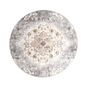 Tapis d'extérieur rond vintage - Santo Mandala Bleu/Gris - sfeer