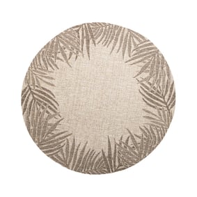 Tapis rond d'extérieur vintage - Tiga Edge Taupe - product