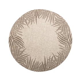 Tapis d'extérieur rond - Tiga Edge Taupe - sfeer
