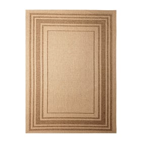 Tapis d'extérieur en jute - Mavi Border Crème/Marron - product