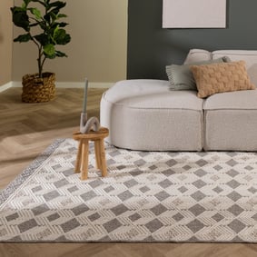 Tapis durable - Lorre Blocks Crème/Anthracite
