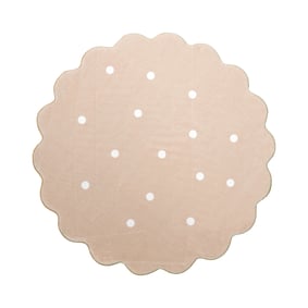 Tapis rond lavable - Cloudy Dots Beige - sfeer