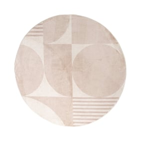 Tapis japandi rond - Aurora Circles Beige - sfeer