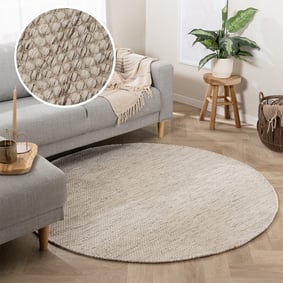 Tapis en laine rond - Bliss Beige Mélangé