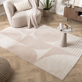 Tapis japandi - Aurora Circles Beige