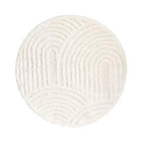 Tapis scandinave rond - Lova Arches Crème - sfeer