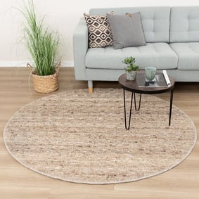Tapis en laine rond - Feline Taupe/Mélangé