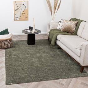 Tapis rond berbère - Aicha Vert Foncé