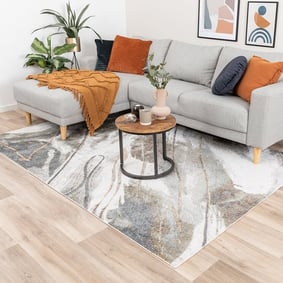 Tapis abstrait - Misha Lines Crème/Gris