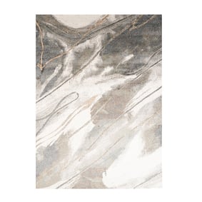 Tapis abstrait lavable - Misha Lines Crème/Gris - sfeer