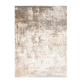 Tapis abstrait lavable - Misha Grunge Crème/Marron - sfeer