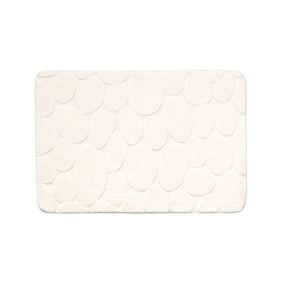 Tapis d'extérieur rond à fleurs - Cassie Pebbles Blanc