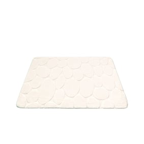Tapis d'extérieur rond à fleurs - Cassie Pebbles Blanc - product