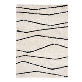 Tapis à poils longs - Grand Wire Crème/Noir - product