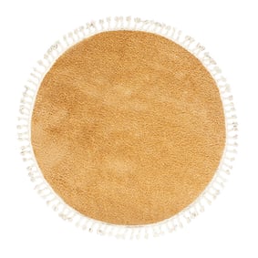 Tapis rond à poils longs - Lofty Fringe Jaune - sfeer