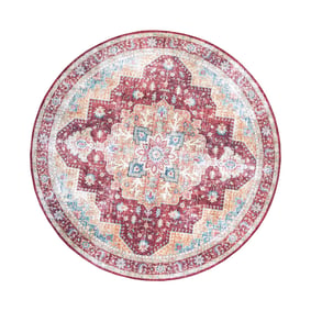 Tapis rond vintage - Azara Rouge - sfeer