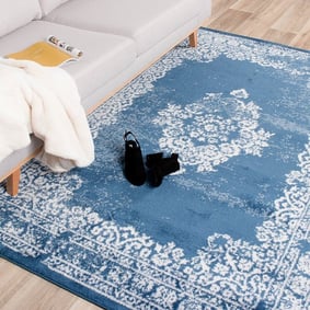 Tapis vintage - Adore Medaillon Bleu