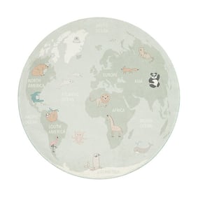 Tapis à fleurs - Globe Menthe - product