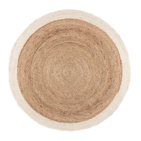 Tapis en jute - Fair Rond Naturel/Blanc - product