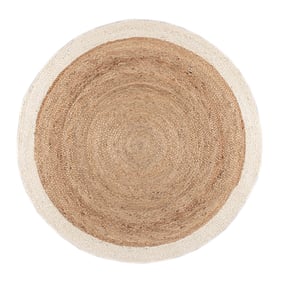 Tapis en jute - Fair Rond Naturel/Blanc - sfeer