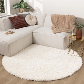 Tapis shaggy ovale - Blaze Blanc