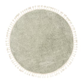 Tapis rond à poils longs - Lofty Fringe Menthe - sfeer