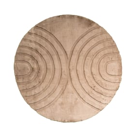 Tapis rond à poils longs - Carvy Arches Taupe - sfeer