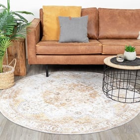 Tapis vintage rond - Lago Jaune