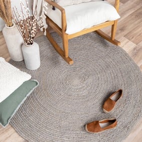 Tapis en jute - Fair Rond Gris
