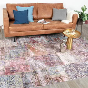Tapis patchwork - Azara Rouge