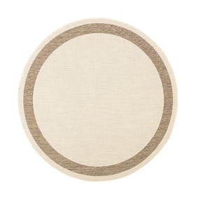 Tapis d'extérieur rond en jute - Nomad Edge Crème - sfeer